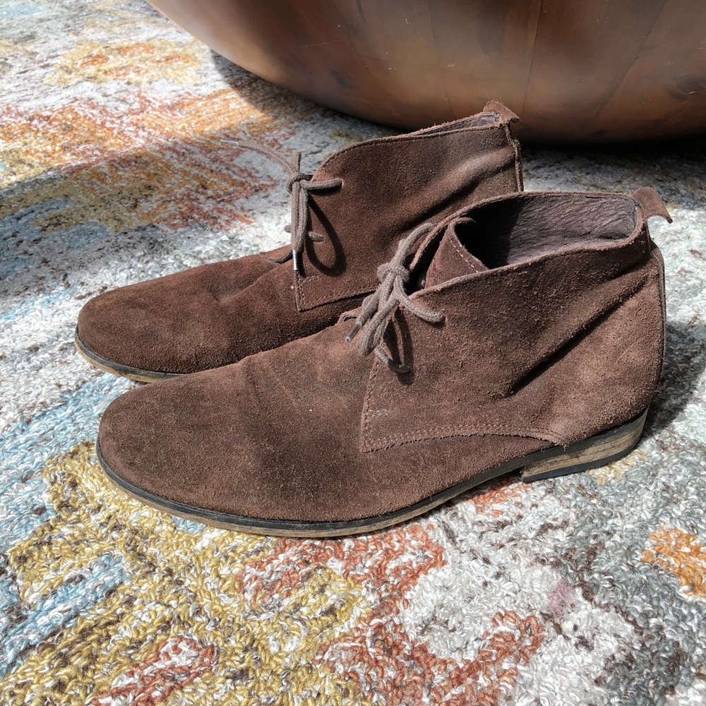 Suede menswear ankle oxford boots 👞